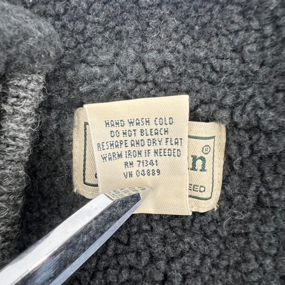 LL Bean Mens XL Lambswool Full Zip Sherpa Lined Sweater Jacket Gray Mock Neck - Picture 5 of 8